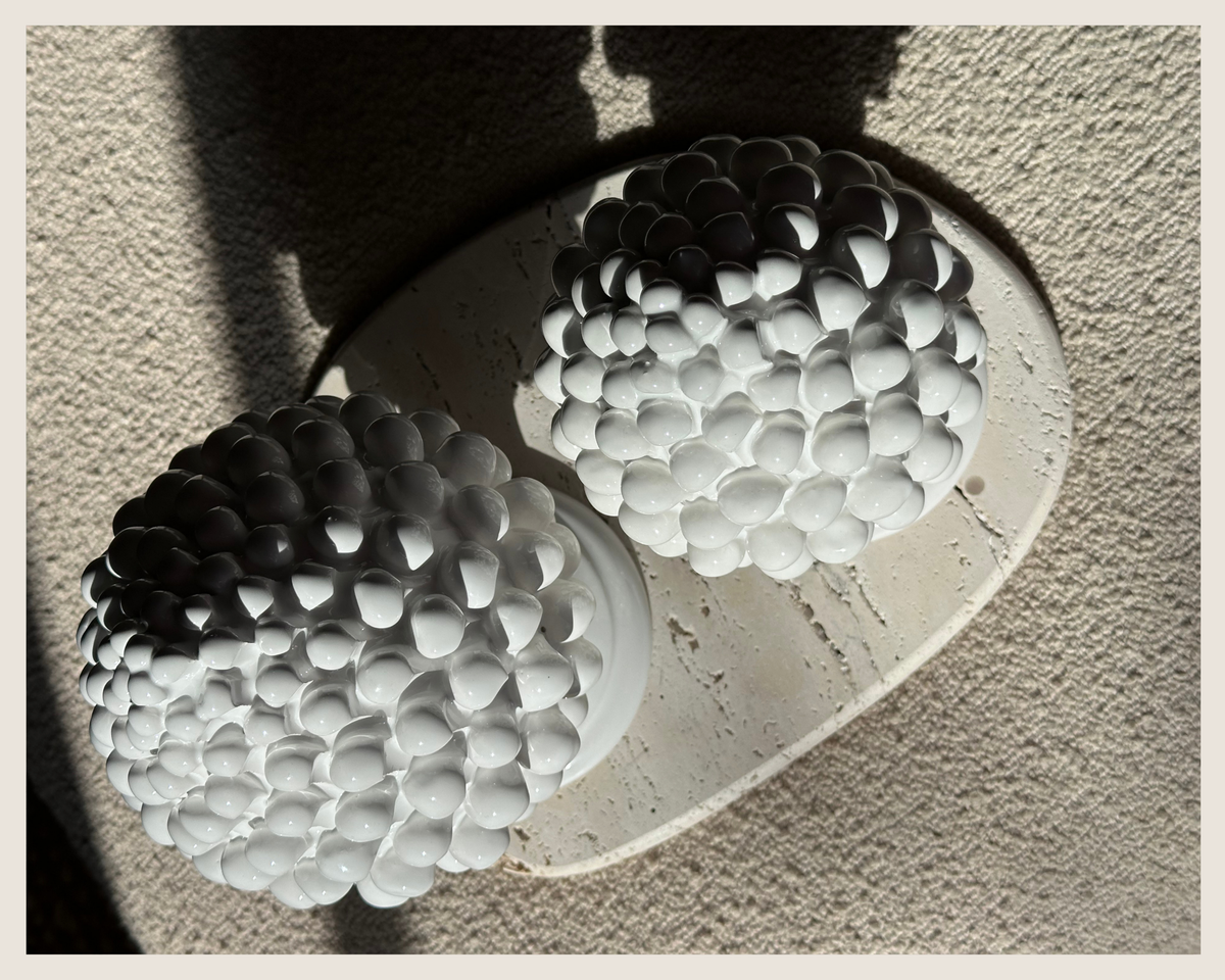 Large Sicilian Pine Cone — White (9.8 in)