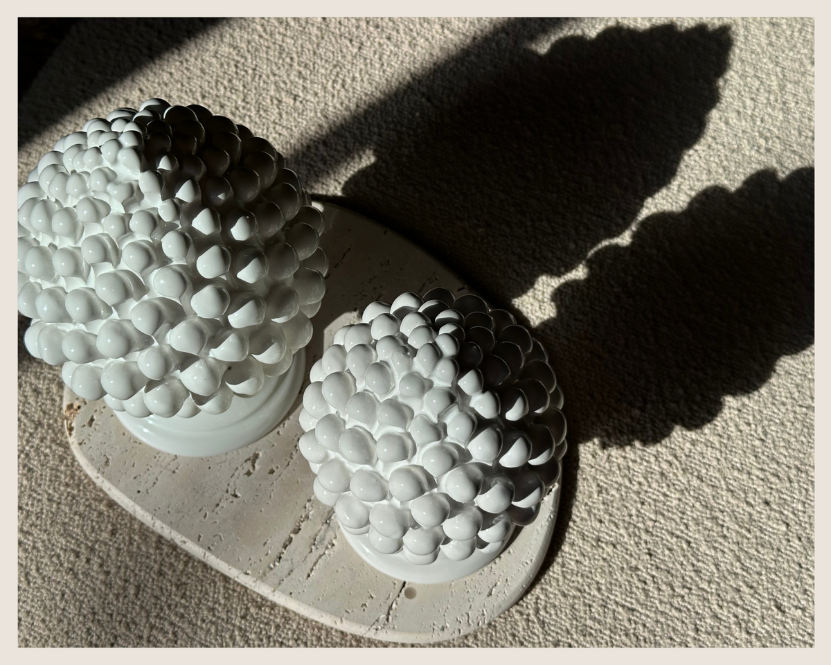 Large Sicilian Pine Cone — White (9.8 in)