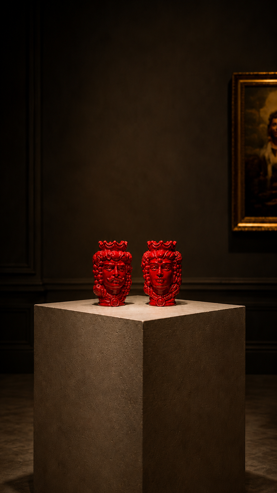 Sicilian Moor Head Vase — Red (5.5 in Pair) - PRE-ORDER