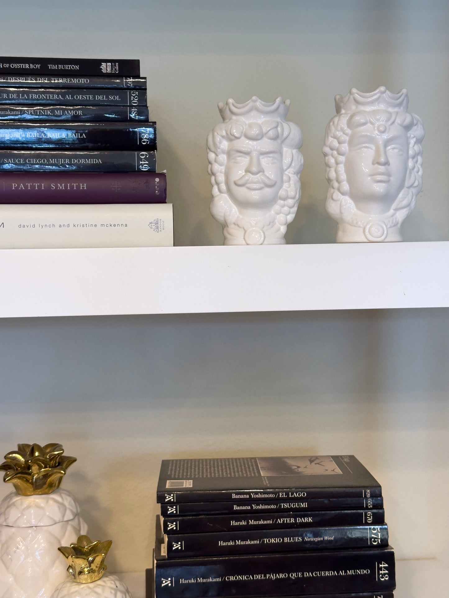 Sicilian Moor Head Vase — White (5.5 in Pair)