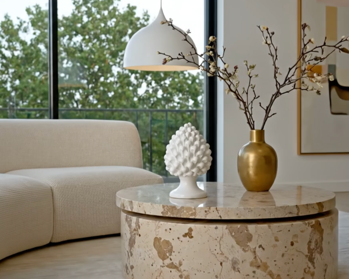 Sicilian Ceramic Pine — White (20 cm)