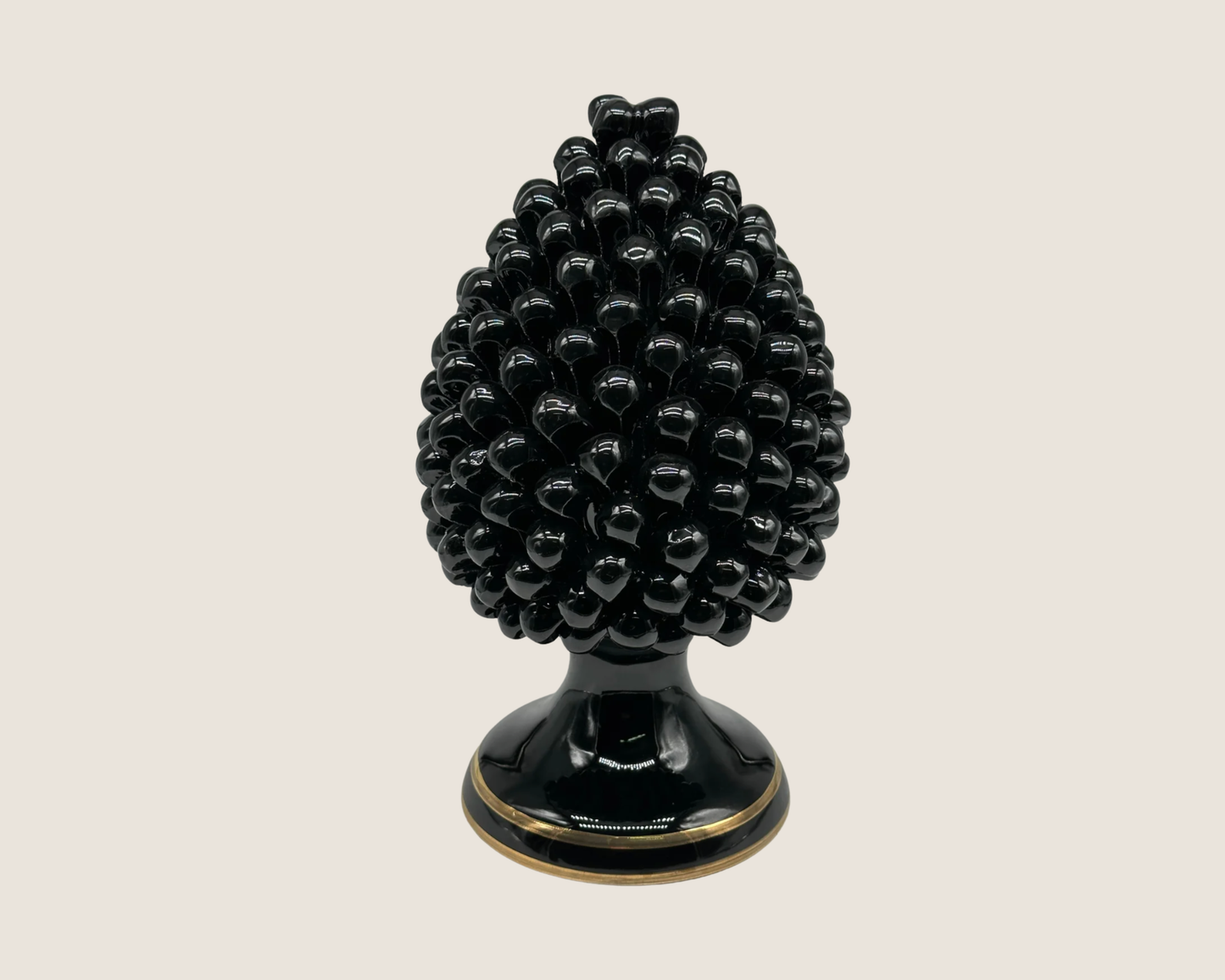Black & Gold Sicilian Pine Cone (25 cm)