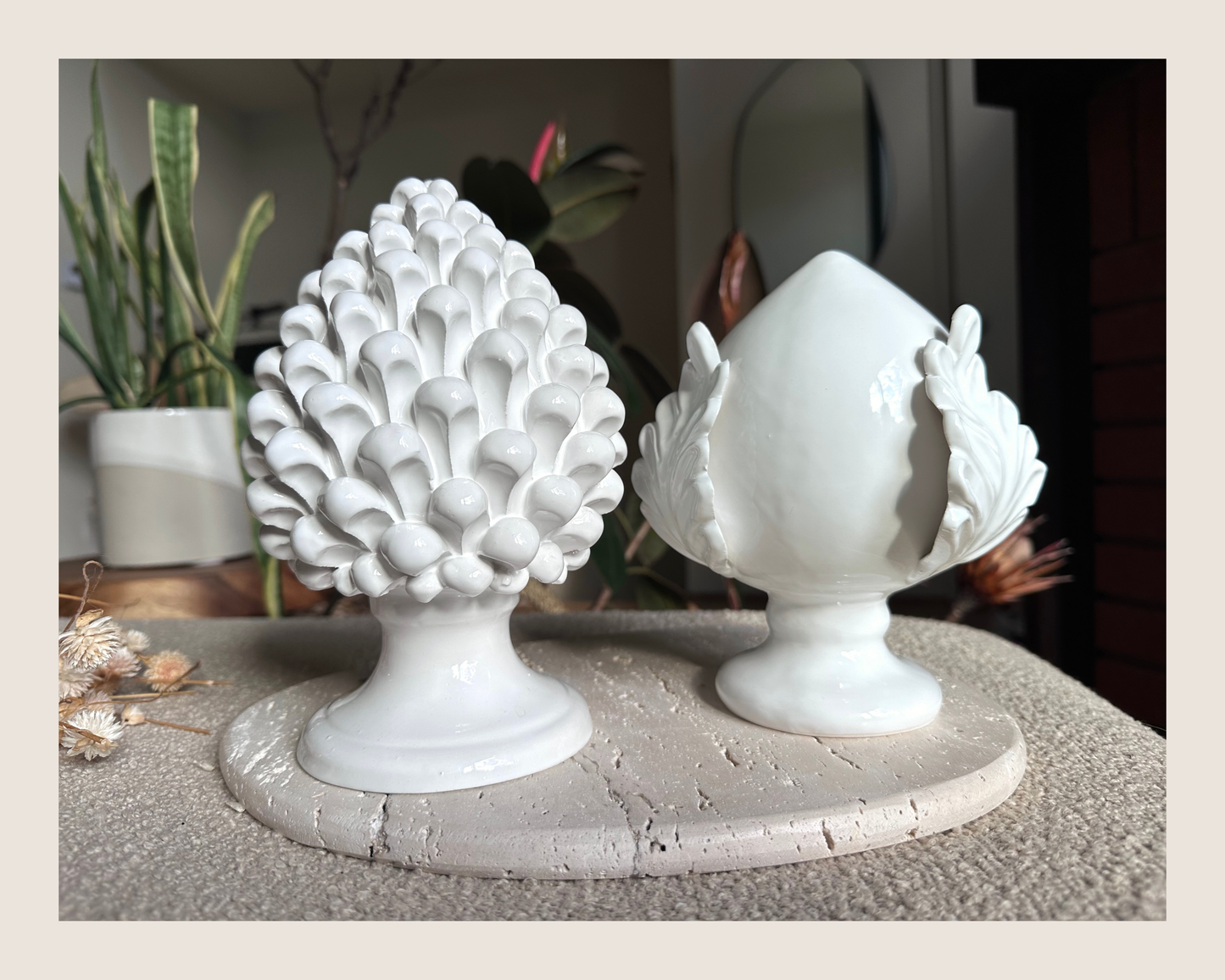 Sicilian Ceramic Pine — White (7.9 in) - PRE-ORDER