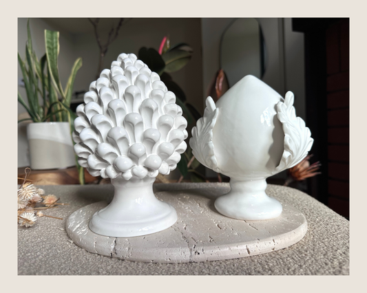 Sicilian Ceramic Pine — White (7.9 in) - PRE-ORDER