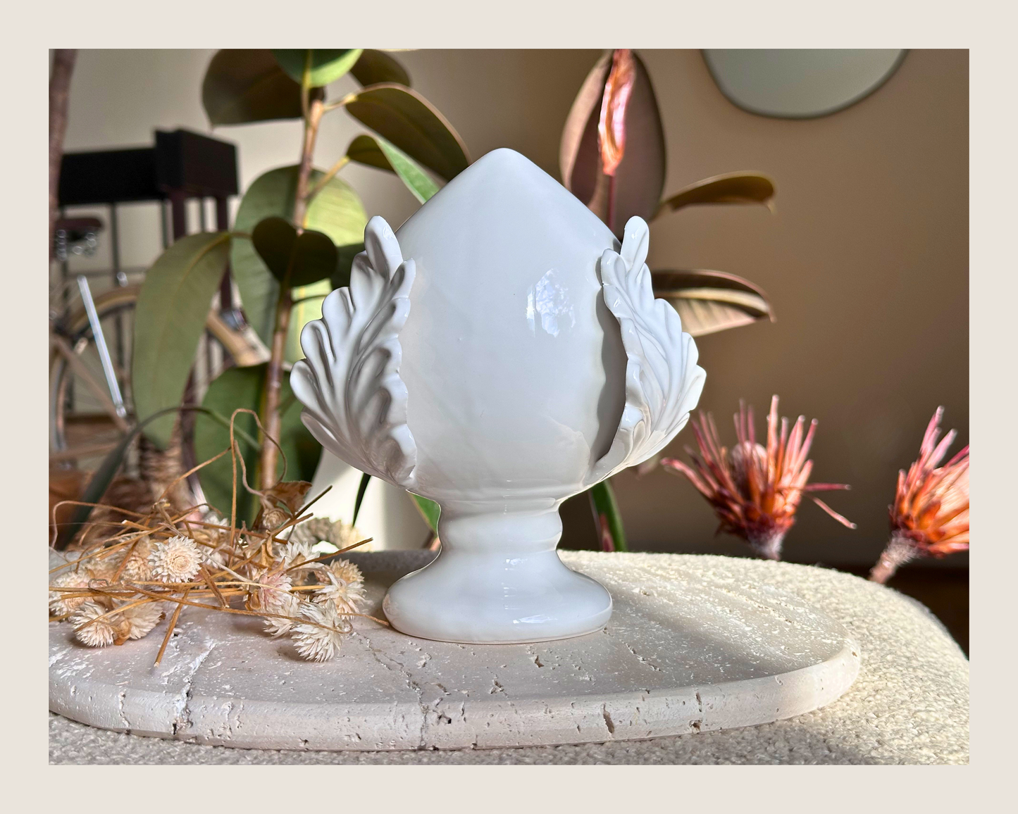 Sicilian Ceramic Pumo – White –  (7.1")