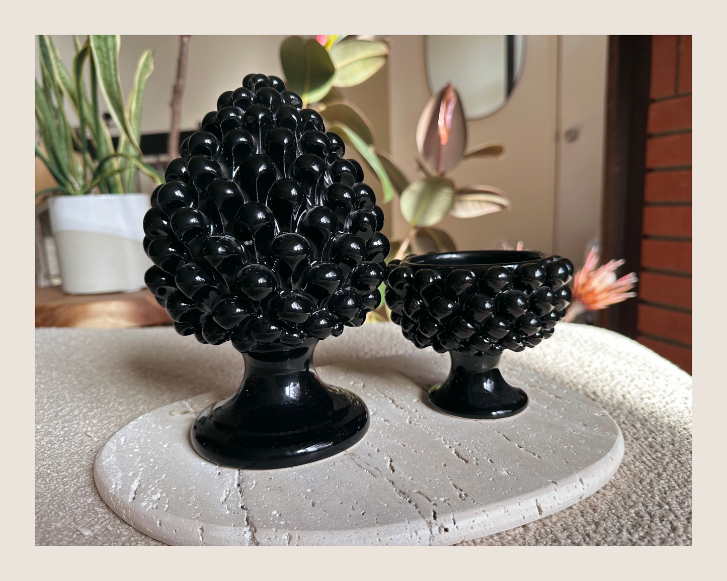 Sicilian Half Pine Bowl – Black – 12 (4.7")