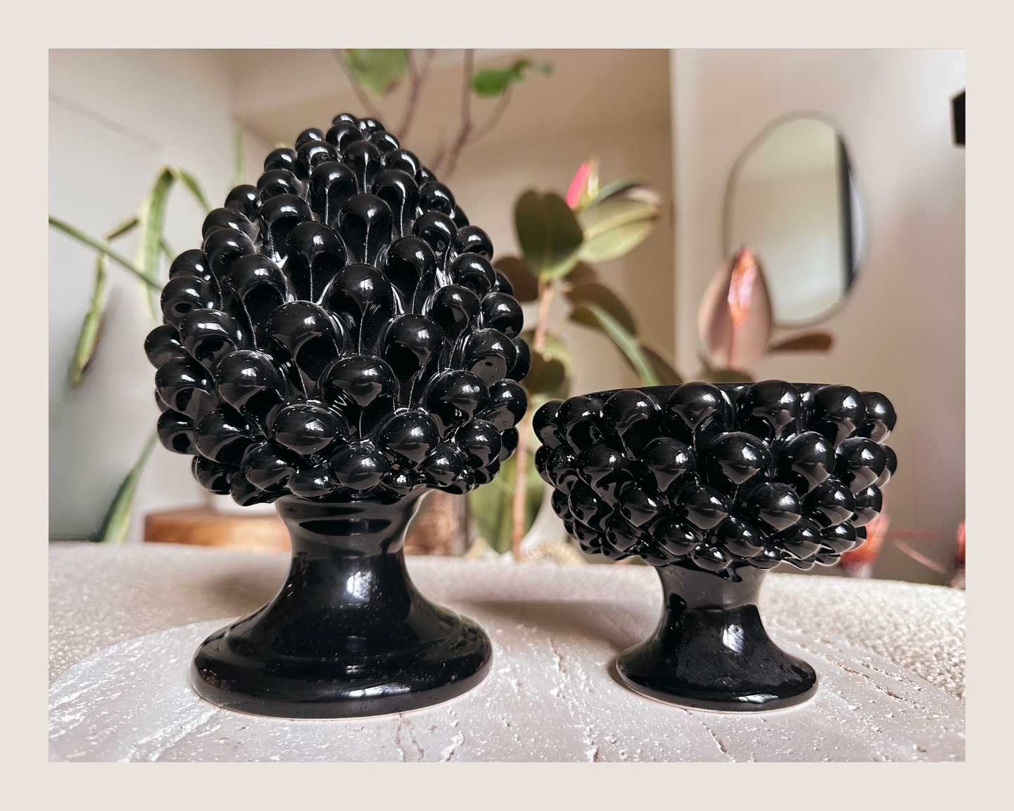 Sicilian Half Pine Bowl – Black – 12 (4.7")